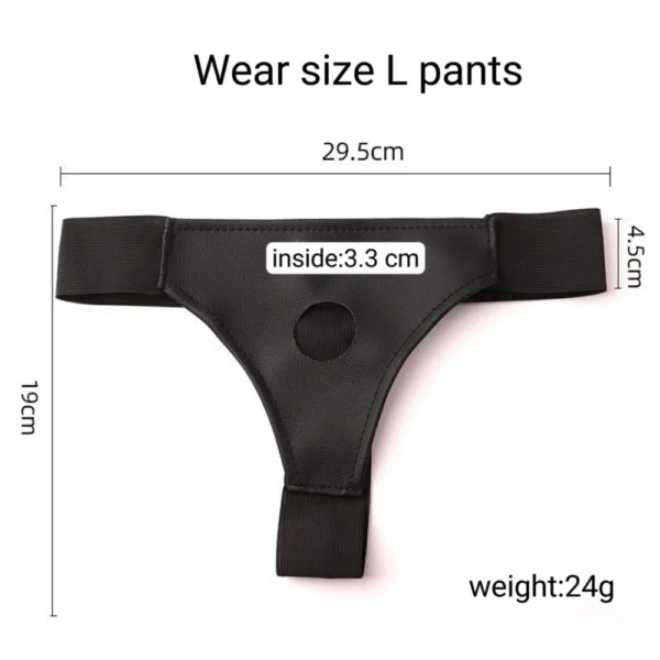 Hollow Dildo Leather Pants Strap-On | Adult Men Women Anal P - Image 6