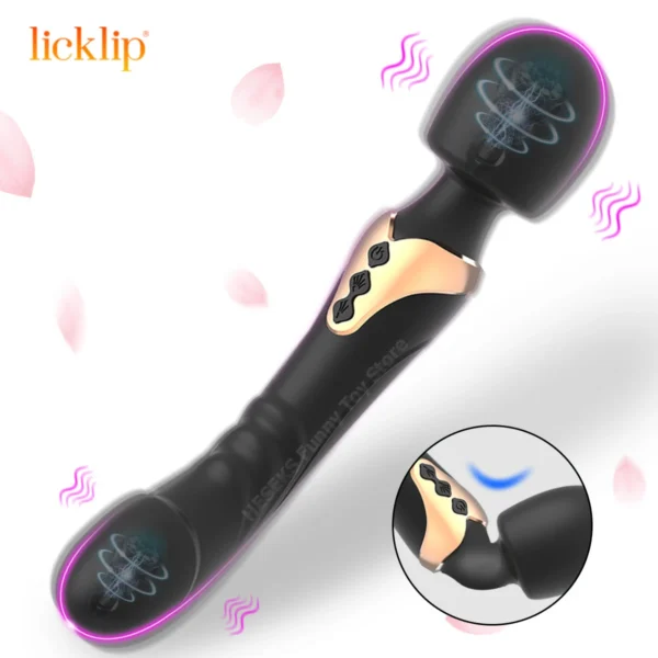 Dual Head Clit Vibrator, AV Magic Wand Stimulator for Women