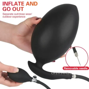 Inflatable Anal Plug Dildo for Prostate Massage and Beads