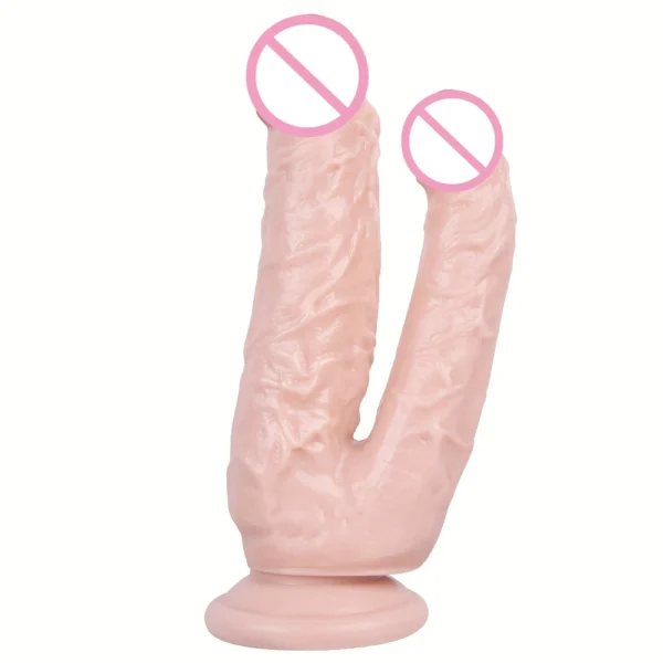 Double Dildos with Suction Cup - Realistic Adult Sex Toys fo