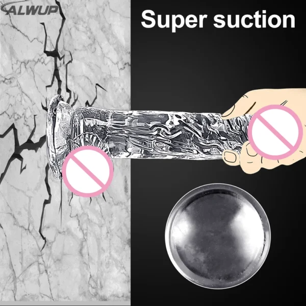 Transparent Silicone Dildo with Strong Suction Cup - Adult S - Image 3