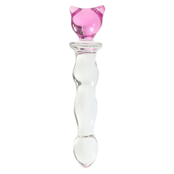 Pink Crystal Glass Anal Plug & Beads Set for Adults - Image 3