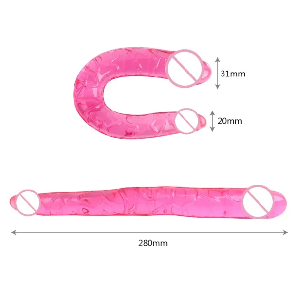 U Shape Double Dildos Sex Toy for Couples & Gay, 18cm - Image 2