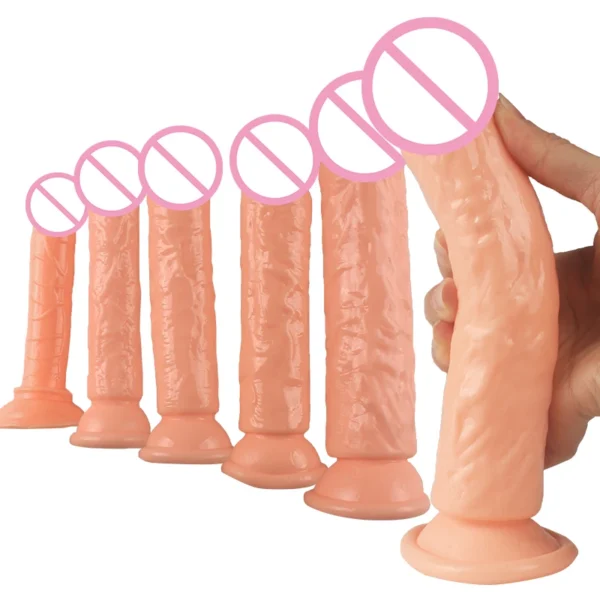 Soft Flesh Color Dildo | Big Dick Suction Cup Masturbator
