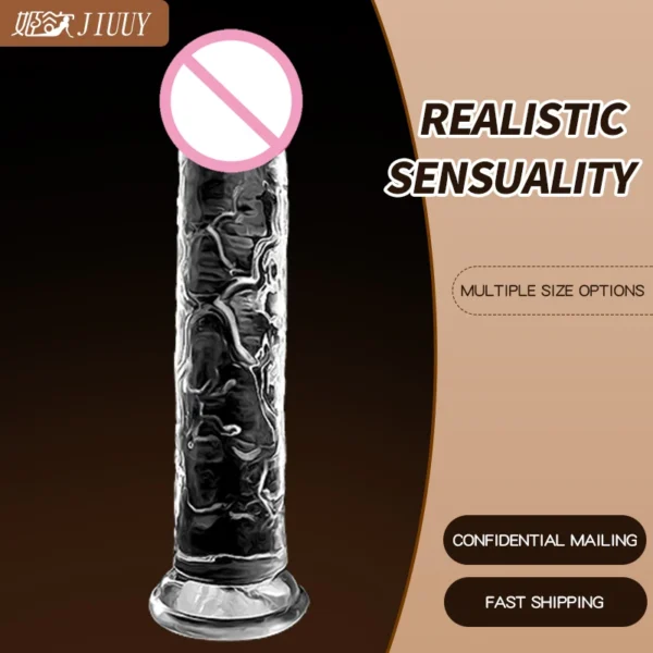 Realistic Dildo with Suction Cup | Jelly Fake Dick for Adult - Image 4