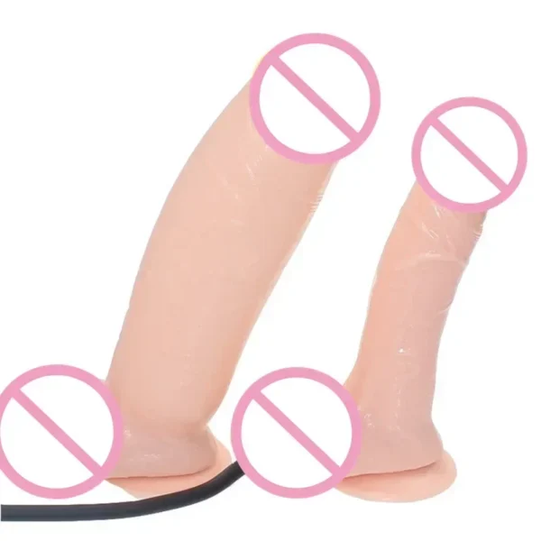 ** Large Inflatable Dildo Anal Plug with Suction Cup & Pump - Image 4
