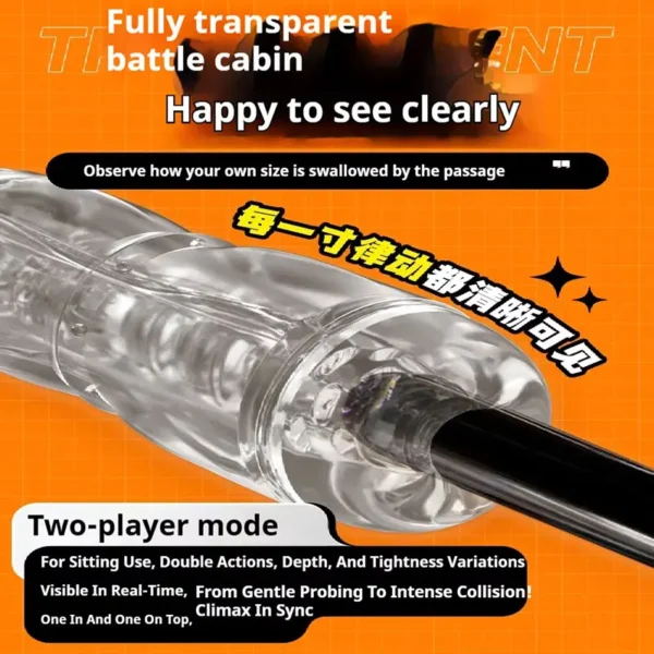 Double Penis Cup Masturbator – Anal & Vagina Training Toy - Image 3